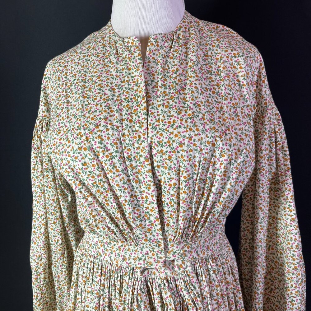 Homemade Amish Dress Floral Long Sleeve Hook-Front - Picture 9 of 13